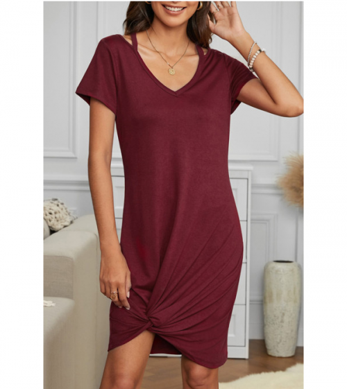 Robe t-shirt torsadée en jersey