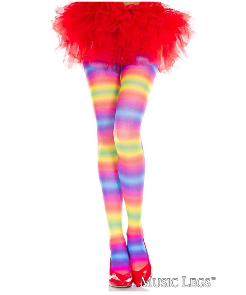 Bas-culotte arc-en-ciel rayé
