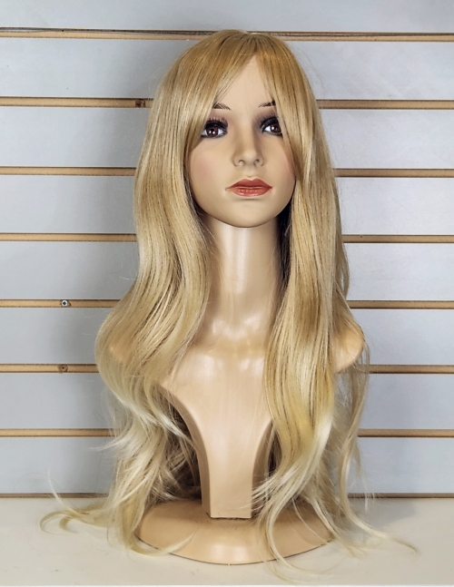 Perruque longue a séparation frontale